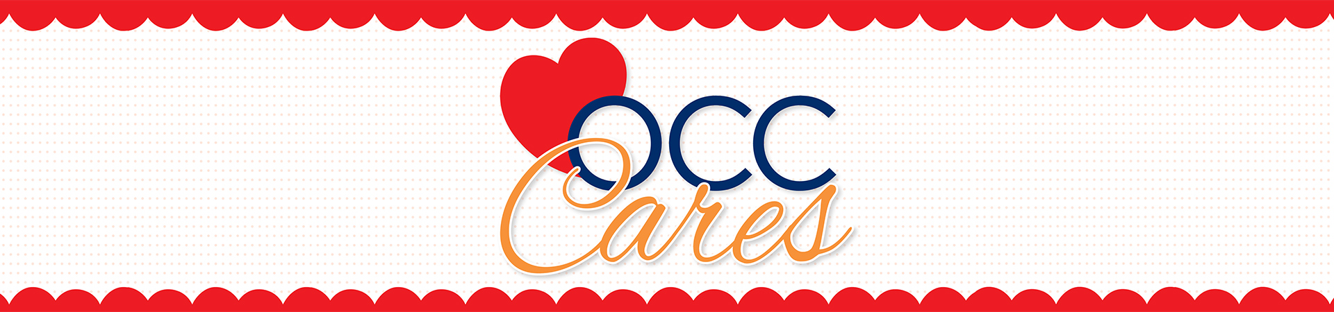 OCC Cares with a heart next to the text